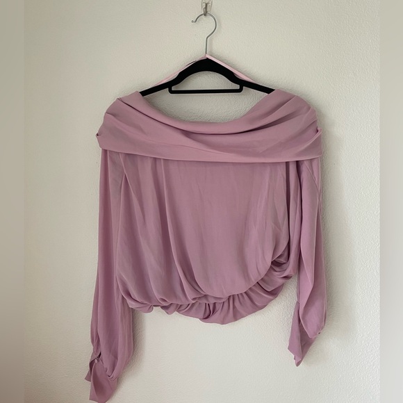 Free People Jenna Off-the-Shoulder Long Sleeve Blouse  - Moonlit Orchid - Picture 3 of 9